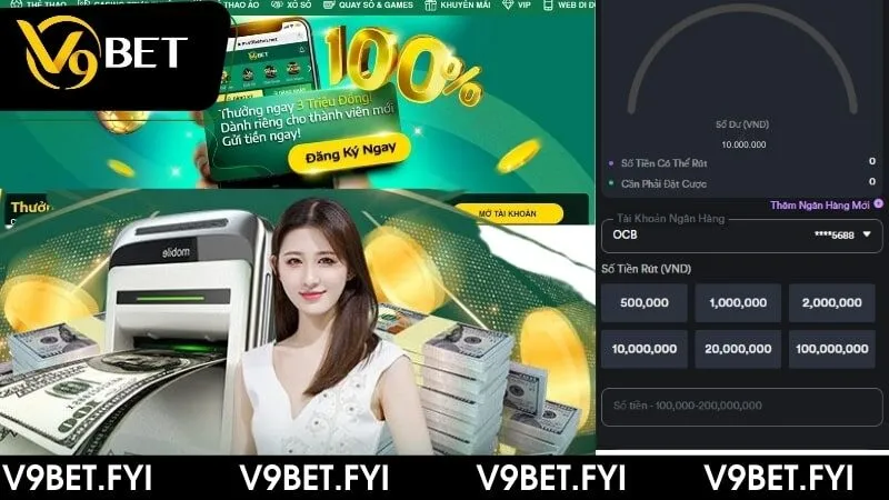 Rút tiền V9BET