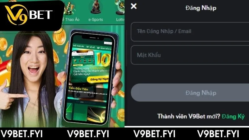 Thực hiện đăng nhập nhanh cùng nhà cái V9BET